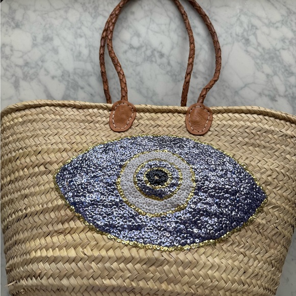 ASA Handbags - ASA Evil Eye Woven Tote Bag
